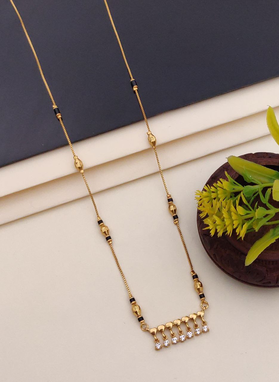 Kadee Jewel Heavenly Glow Gold-Plated American Diamond Mangal sutra