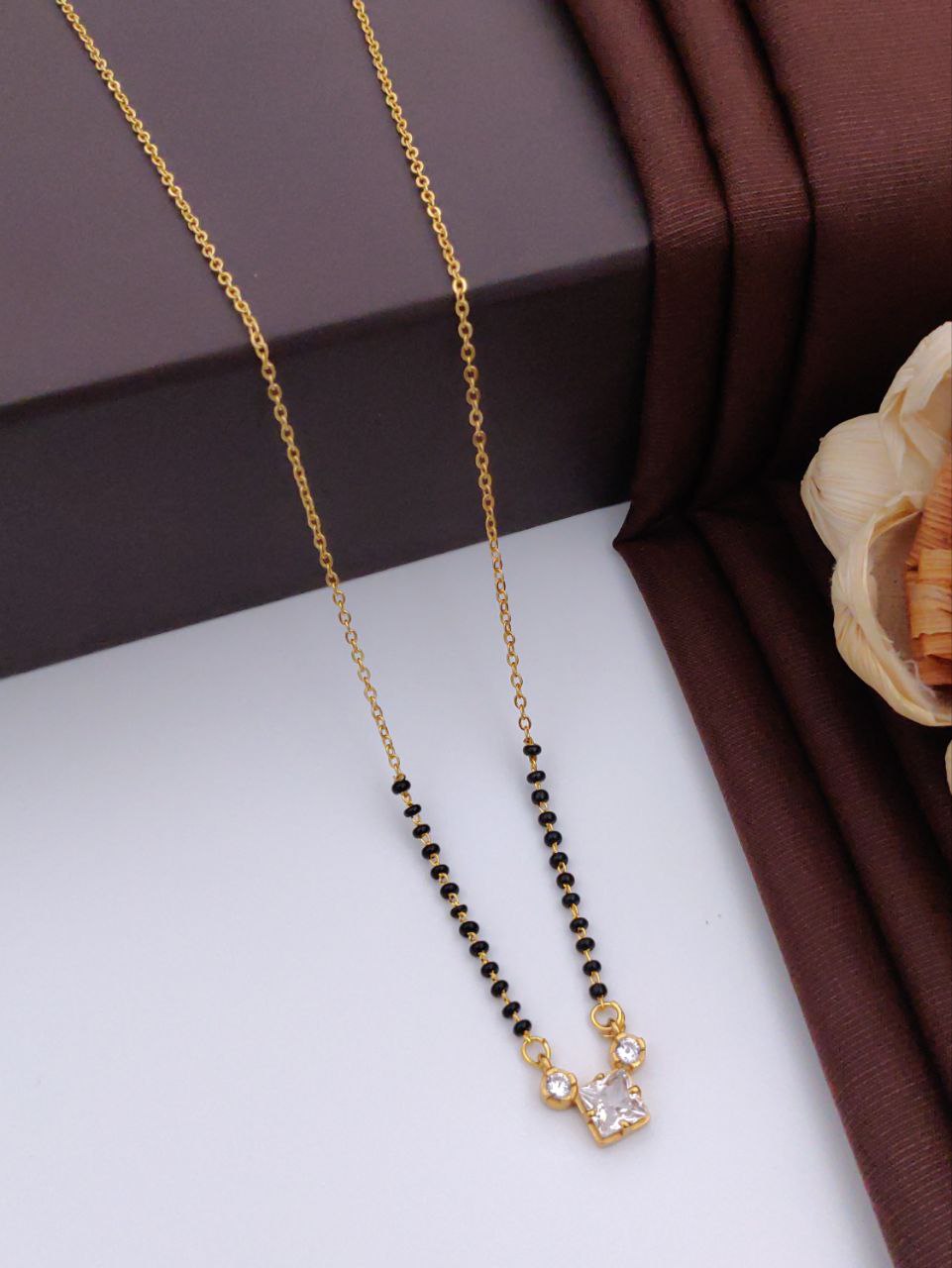 Golden Aura Gold-Plated American Diamond Mangal sutra