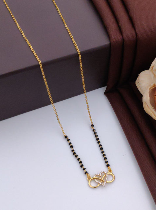 Simple Charm Gold-Plated American Diamond Mangal sutra
