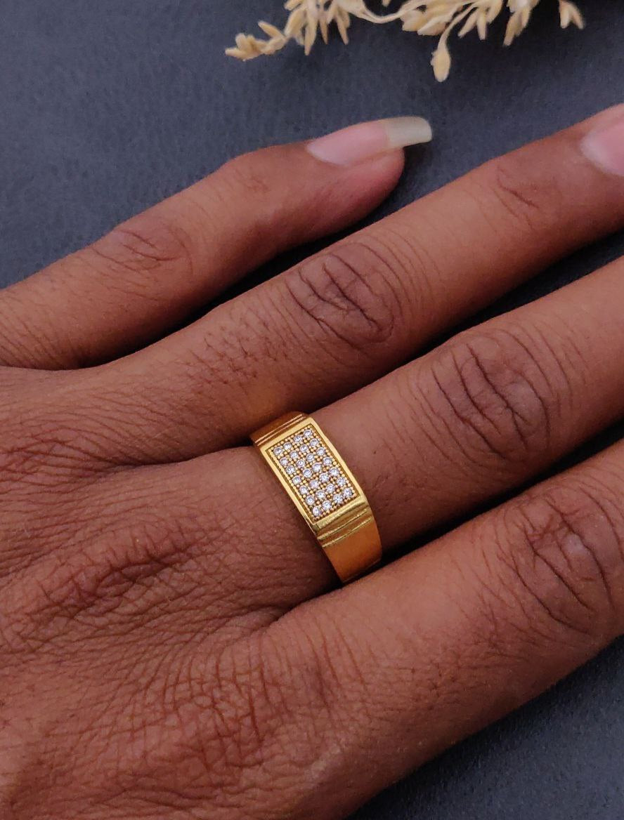 Kadee Jewel Prime Ring Men's Finger Ring with Gold Plated Brass