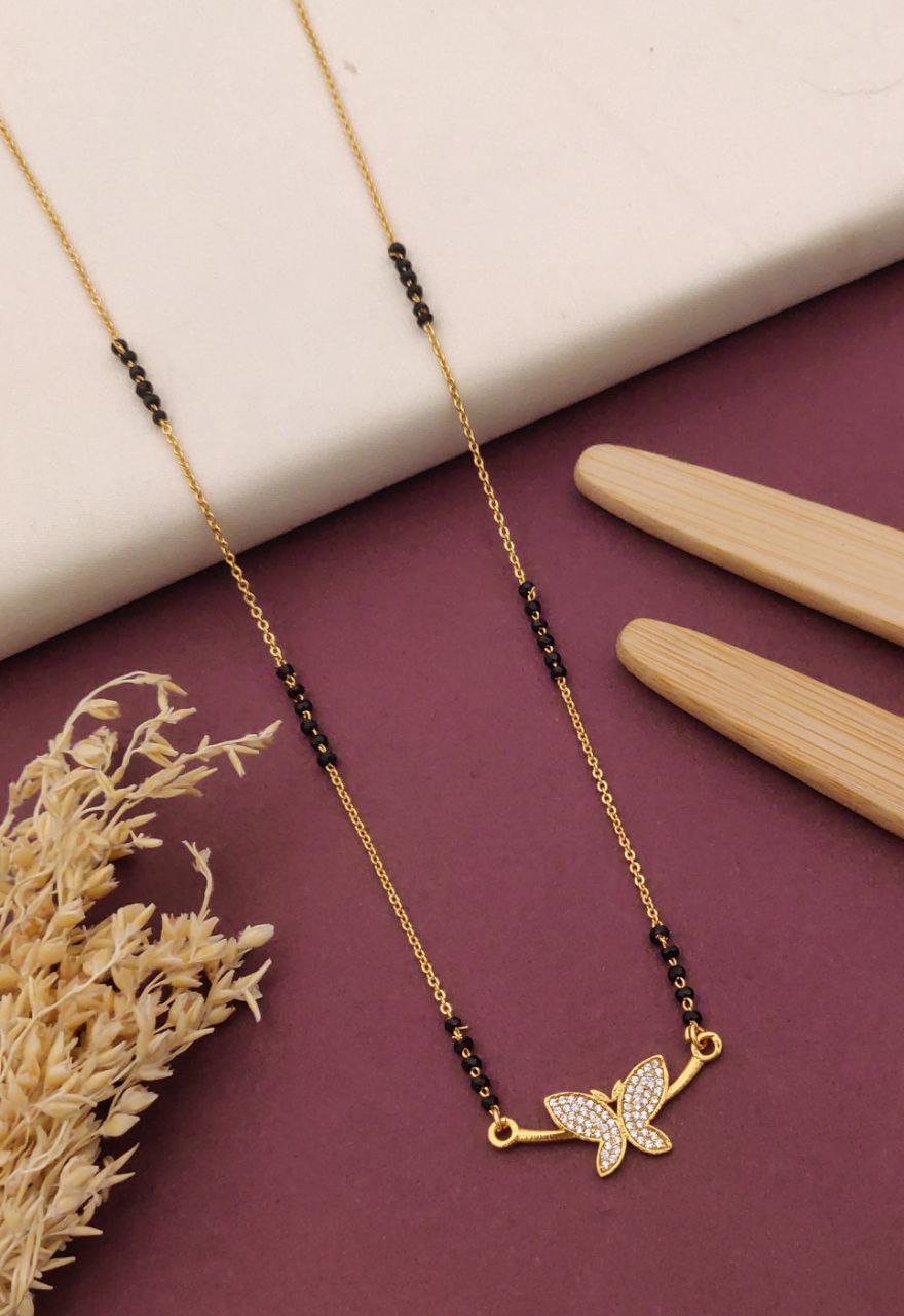 Kadee Jewel Starry Embrace Gold-Plated American Diamond Mangal sutra