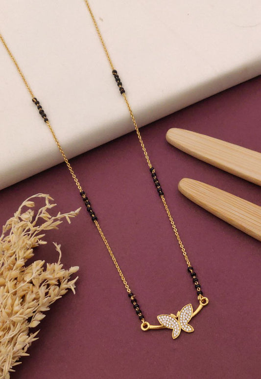 Kadee Jewel Starry Embrace Gold-Plated American Diamond Mangal sutra