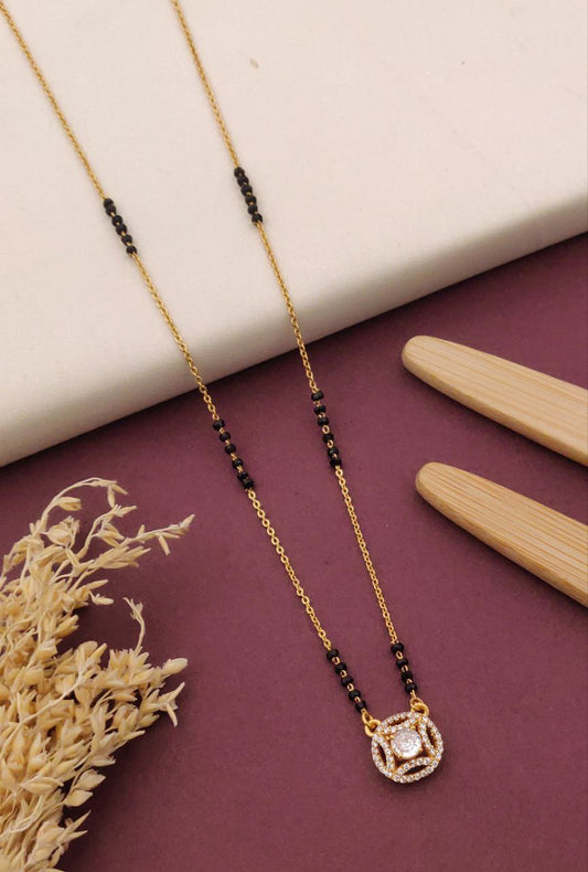 Kadee Jewel Royal Embrace Gold-Plated American Diamond Mangal sutra