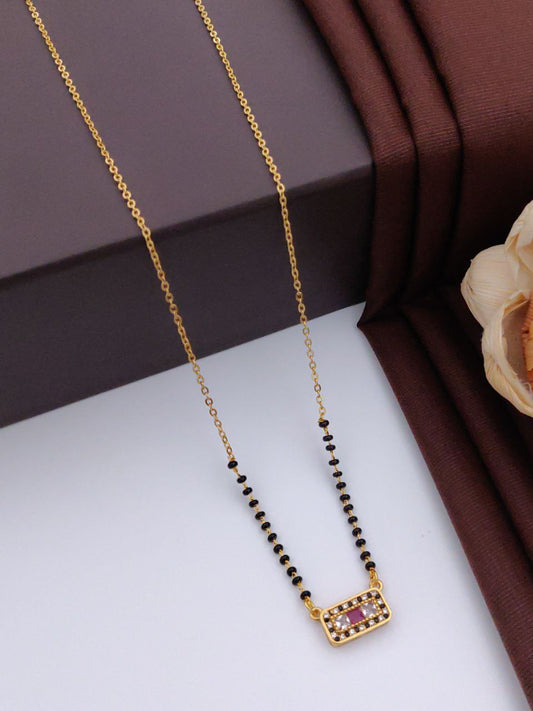 Luxe Bond Gold-Plated American Diamond Mangal sutra