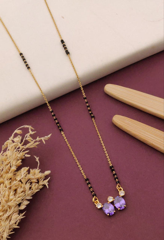 Kadee Jewel Radiant Pearl Gold-Plated American Diamond Mangal sutra