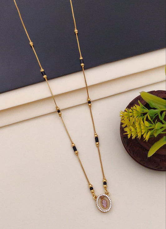 Kadee Jewel Eternal Pearl Gold-Plated American Diamond Mangal sutra
