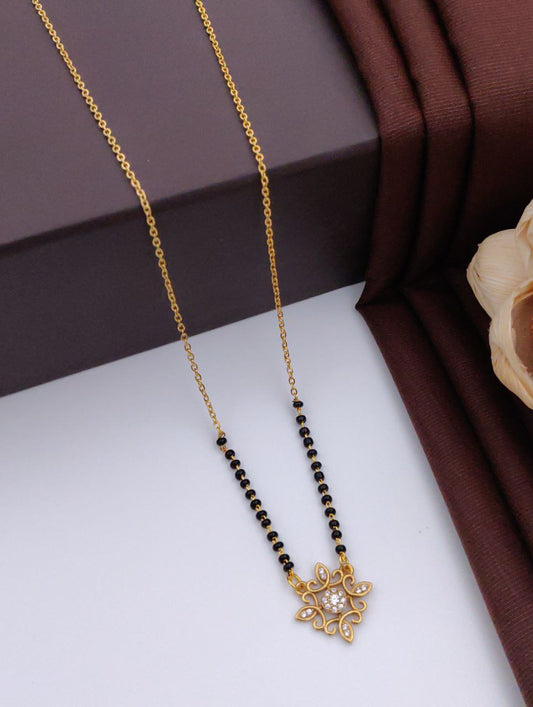 Infinity Charm Gold-Plated American Diamond Mangal sutra