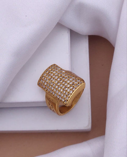 Kadee Jewel Elite Shine Men's Finger Ring with Gold Plated Brass
