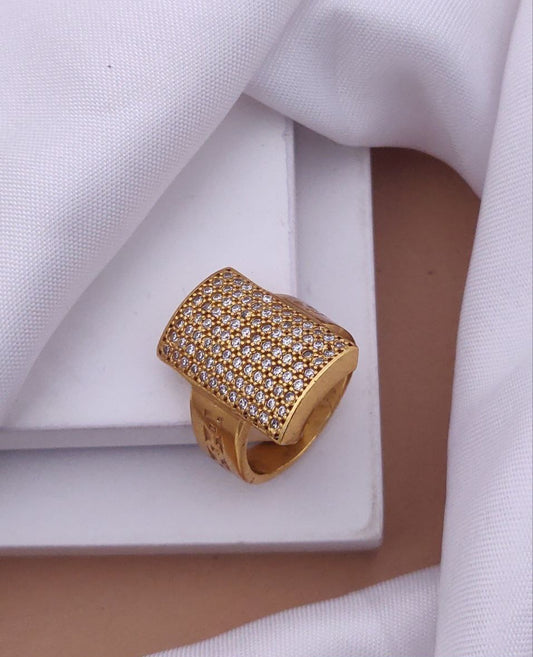 Kadee Jewel Elite Shine Men's Finger Ring with Gold Plated Brass