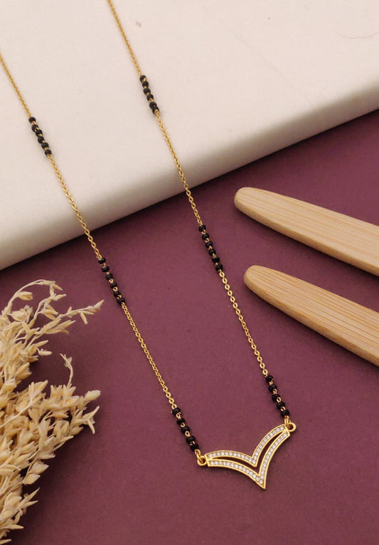 Kadee Jewel Mystic Grace Gold-Plated American Diamond Mangal sutra
